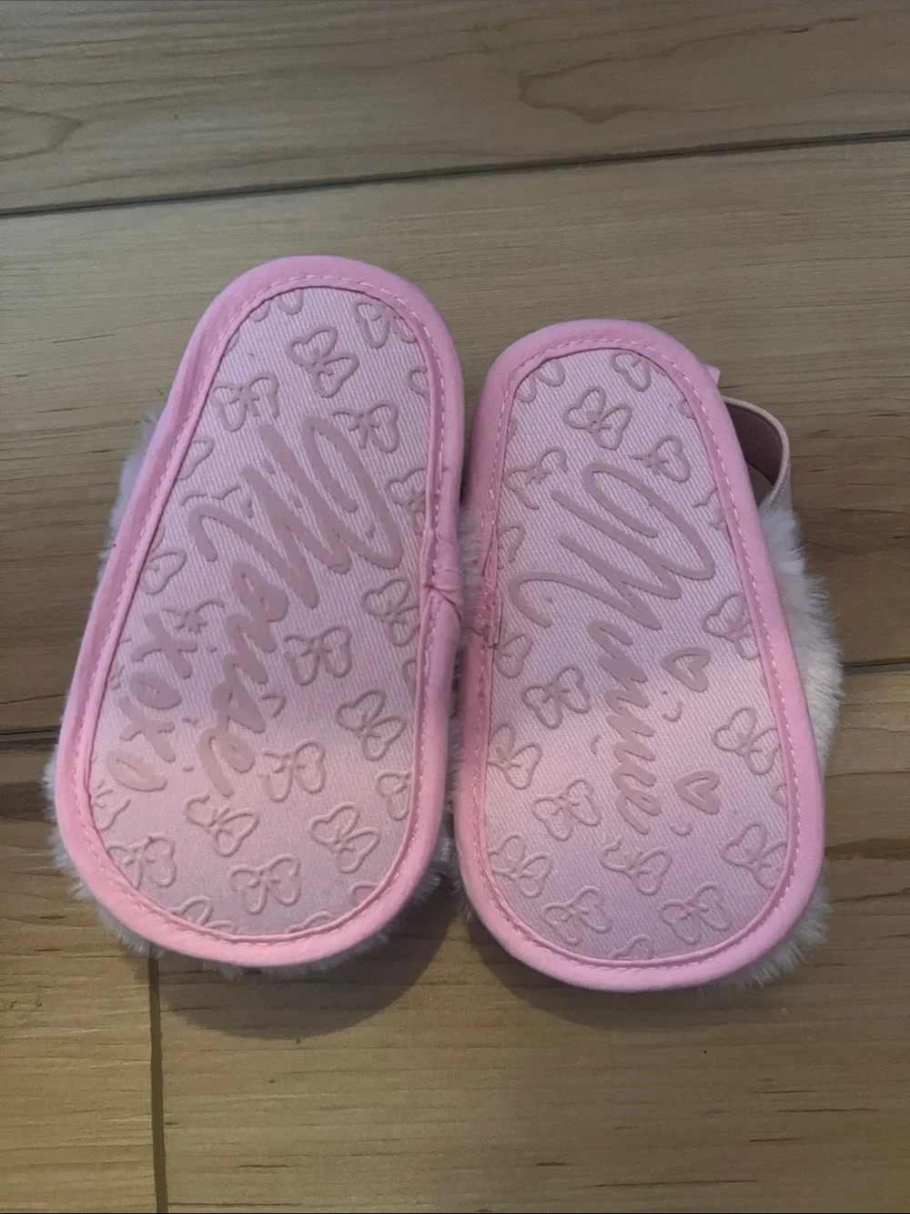 Disney Pink Minnie Mouse Plush Slip-On Kids Slippers